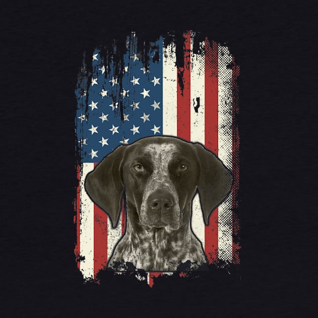 German Shorthaired Pointer American Flag Shirt USA GSP Dog by Fowlerbg